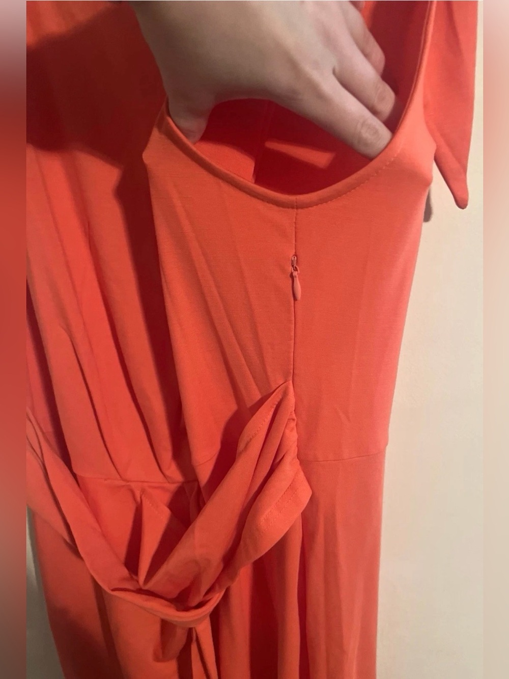 NWT Women’s JASAMBAC Sleeveless Orange Midi Dress with Knotted Waist Size XL - Picture 15 of 16